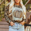 Brown Small Aitana Halloween Pumpkin Leopard Sweatshirt