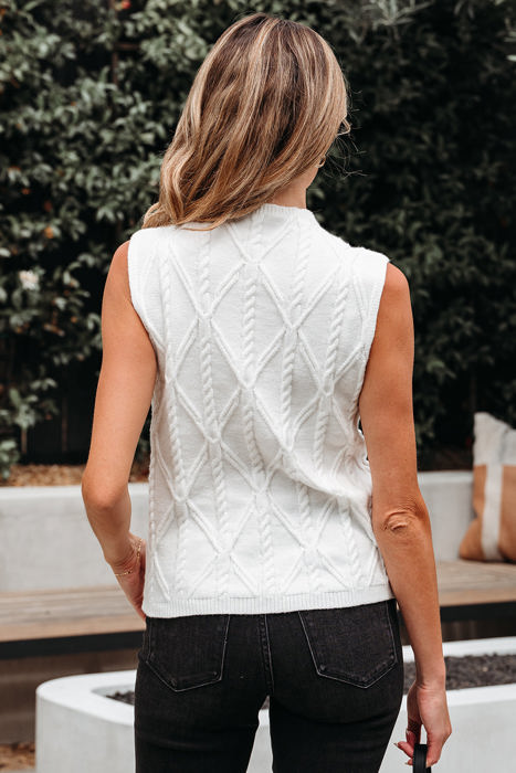 Alaia Pearled Textured Knit Sweater Vest