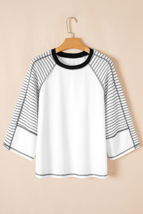 Alaia Sleeve Raglan Patchwork Top