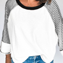 Black Large Alaia Sleeve Raglan Patchwork Top