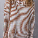  Alaia Striped Turtleneck Loose Sweater