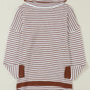  Alaia Striped Turtleneck Loose Sweater