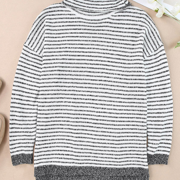 Alaia Striped Turtleneck Loose Sweater | Jane.com