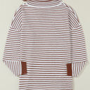  Alaia Striped Turtleneck Loose Sweater