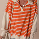 Orange Stripe Large Alaina Loose Fit Sweatshirt