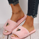  Alaina Open toe Plush Slippers