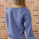  Alaina Waffle Patchwork Oversize Sweatshirt