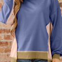  Alaina Waffle Patchwork Oversize Sweatshirt