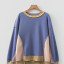  Alaina Waffle Patchwork Oversize Sweatshirt