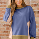 Wild Wind Small Alaina Waffle Patchwork Oversize Sweatshirt