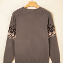  Alana Western Geometric Patterned Crew Neck Knitted Sweater