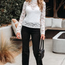  Alani Lace Crochet Bell Sleeve Blouse