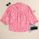  Alanna Plus Size Floral Frilled Neck Top