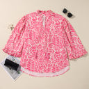  Alanna Plus Size Floral Frilled Neck Top