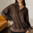 Brown Medium Alaya Quarter Zip Corduroy Sweatshirt