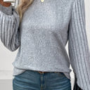  Alayna Contrast Ribbed Bishop Sleeve Top