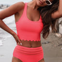  Aleena Scalloped Criss Cross High Waist Bikini