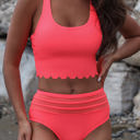  Aleena Scalloped Criss Cross High Waist Bikini