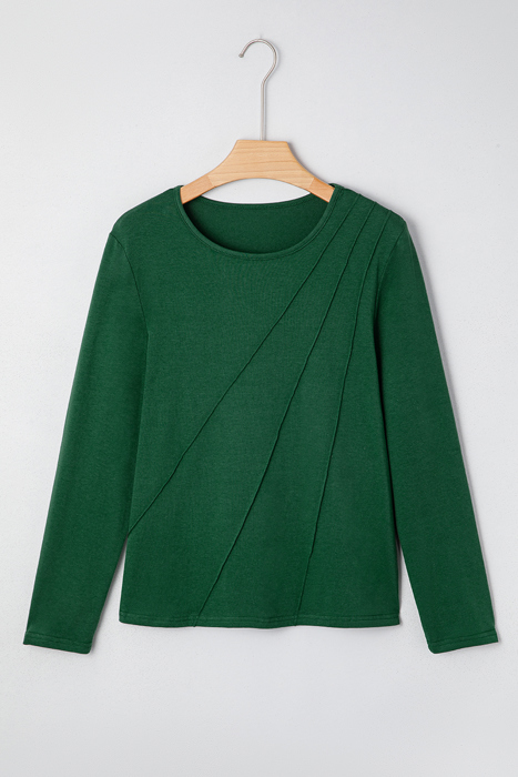 Alejandra Detail Solid Color Long Sleeve Top