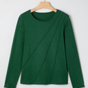  Alejandra Detail Solid Color Long Sleeve Top