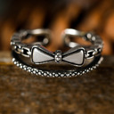 Silvery Alena alloy Double Tier Ring