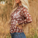  Alexandra Mesh Star Sheath Long Sleeve Top