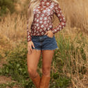  Alexandra Mesh Star Sheath Long Sleeve Top