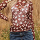  Alexandra Mesh Star Sheath Long Sleeve Top