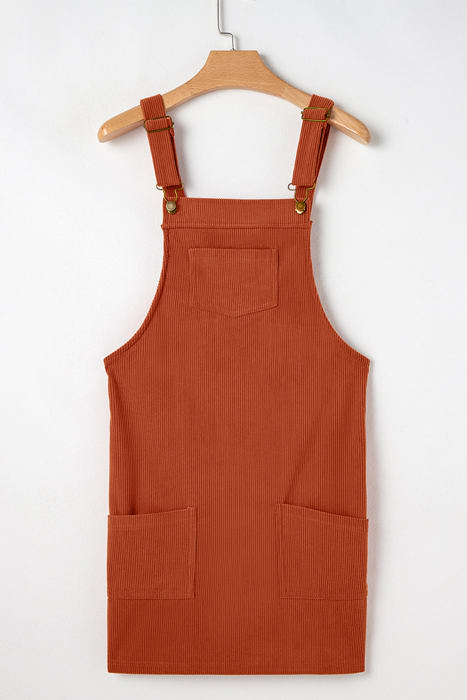 Alexis Front Pockets Corduroy Overall Dress