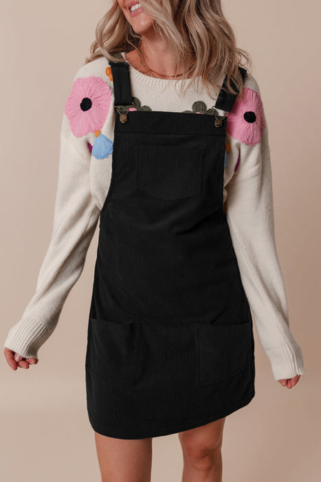 Alexis Front Pockets Corduroy Overall Dress