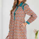  Alia Floral Contrast Collared Shirt