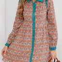  Alia Floral Contrast Collared Shirt