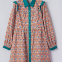  Alia Floral Contrast Collared Shirt