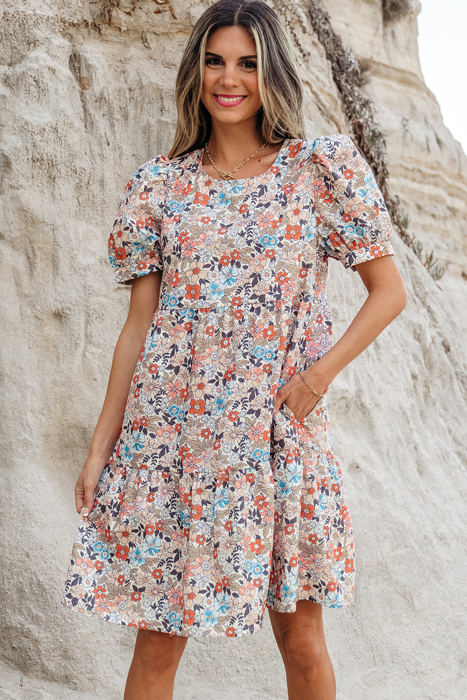 Aliana Bohemian Floral Mini Dress