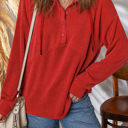  Alianna Collared Drawstring Pullover Top