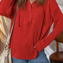  Alianna Collared Drawstring Pullover Top