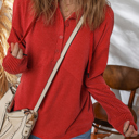  Alianna Collared Drawstring Pullover Top