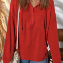  Alianna Collared Drawstring Pullover Top