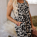  Alianna Leopard U Neck Sleeveless High Waist Dress