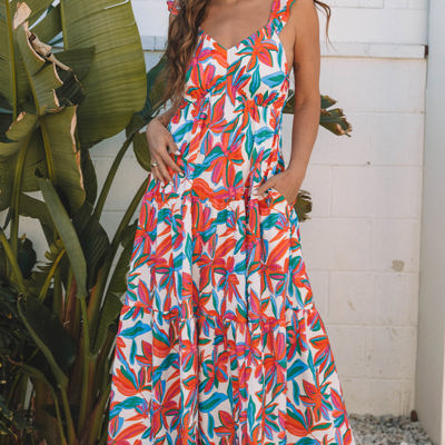 Alice Boho Floral Ruffled Strap Maxi Dress