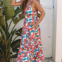  Alice Boho Floral Ruffled Strap Maxi Dress