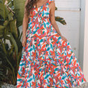  Alice Boho Floral Ruffled Strap Maxi Dress