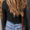  Alice Textured Twist Front V Neck Long Sleeve Top