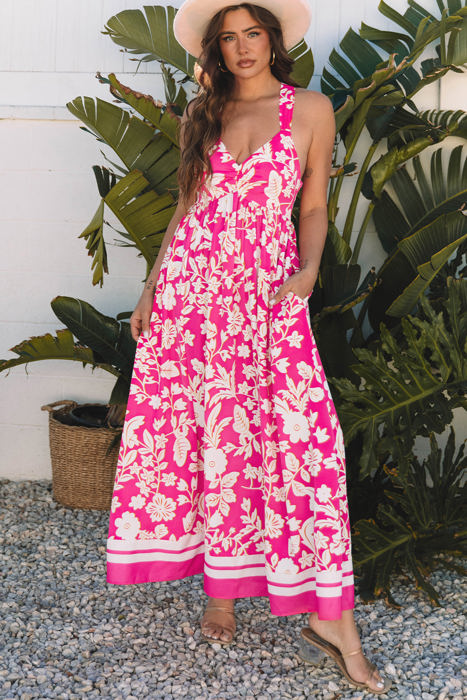 Alicia Floral Backless Maxi Dress