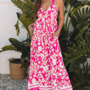 Rose Large Alicia Floral Backless Maxi Dress