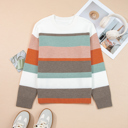 White Large Alicia Knit Drop Shoulder Sweater