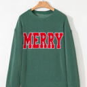  Aliella Letter Graphic Loose Long Sleeve PLUS Top