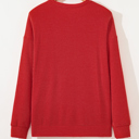  Aliella Letter Graphic Loose Long Sleeve PLUS Top