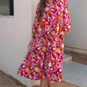  Alina Collared Tiered Long Dress