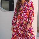  Alina Collared Tiered Long Dress